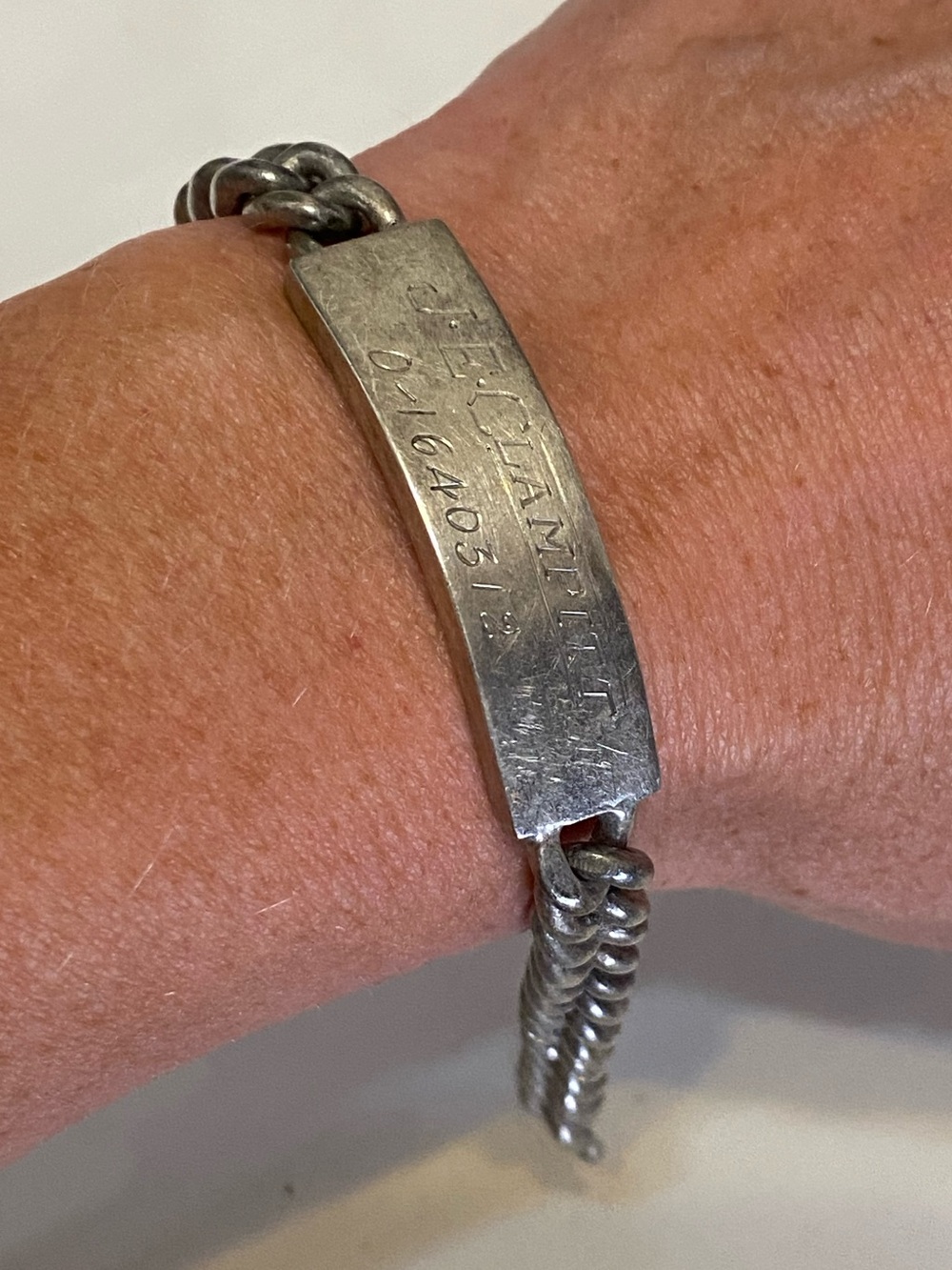Vintage Sterling Silver ID Engraved Bracelet 925 Mexico